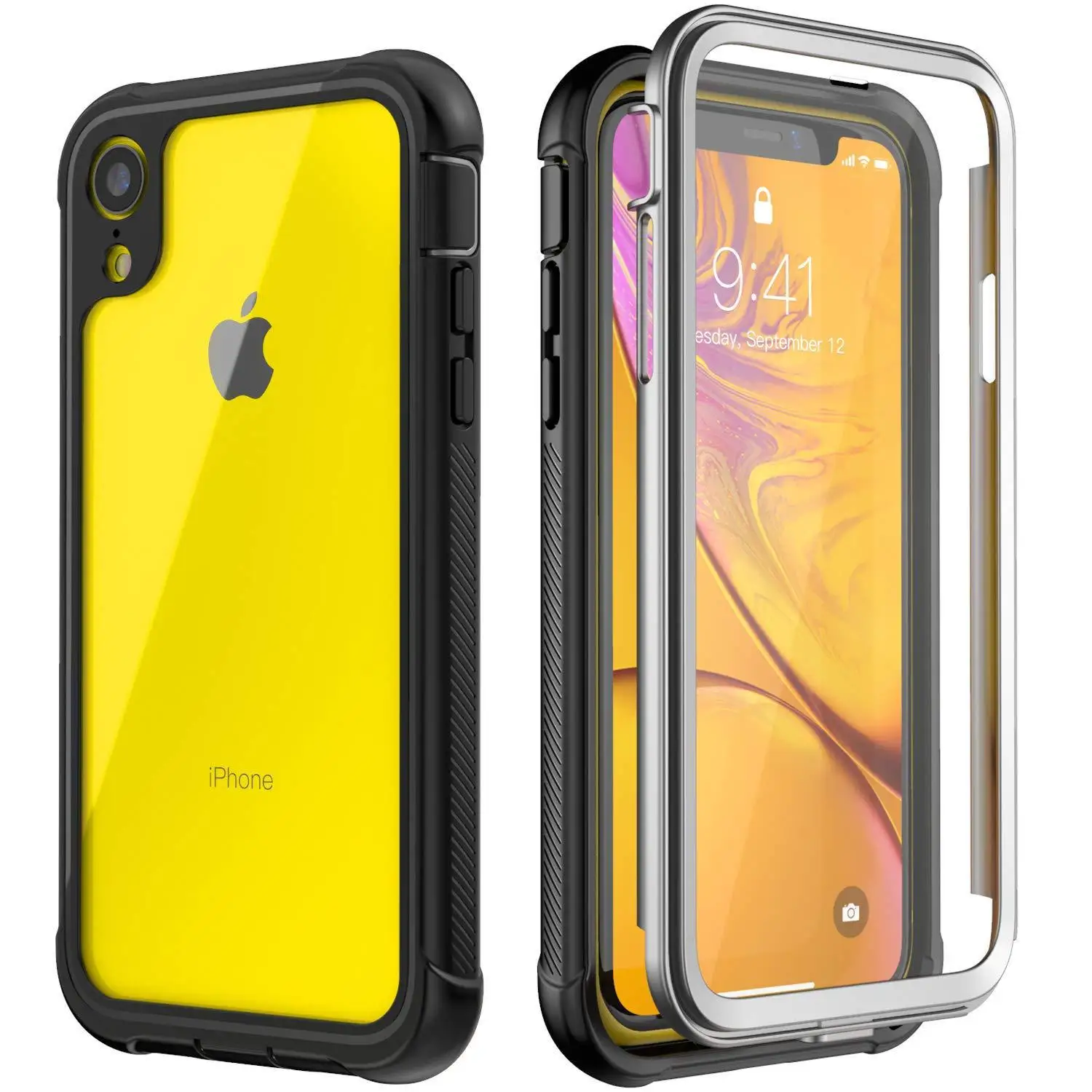Противоударный Прочный чехол на весь корпус для iPhone XR, пылезащитный чехол s, чехол для iPhone XR 6," со встроенной защитной пленкой для экрана, для улицы
