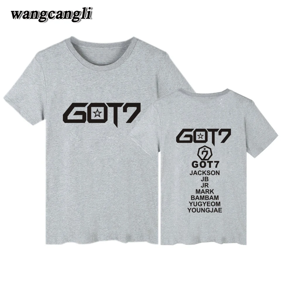 Футболка с принтом KPOP GOT7 для мужчин и женщин летняя рубашка коротким рукавом