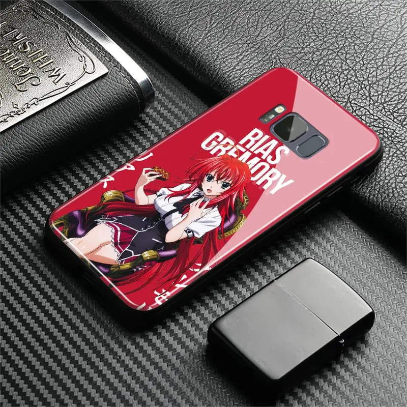Rias Gremory средней школы DxD закаленное стекло Мягкий силиконовый чехол для телефона