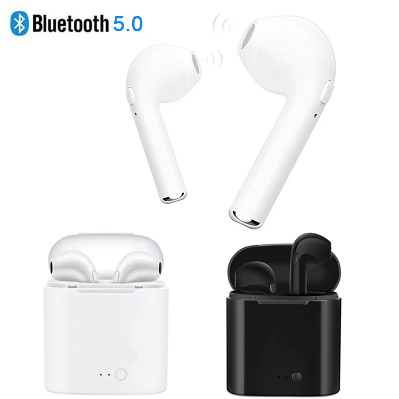 5,0 i7 s TWS Bluetooth наушники для Apple iphone 5S 6 6s 7 8 x Samsung s8 s9 Xiaomi Huawei настоящие беспроводные наушники+ зарядная док-станция