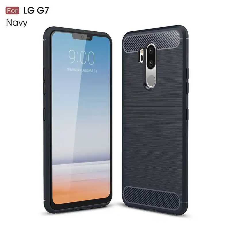 Mokoemi модный Ударопрочный Мягкий силиконовый чехол 6," для LG G7 чехол thinq для LG G7 чехол для телефона - Цвет: Navy Blue