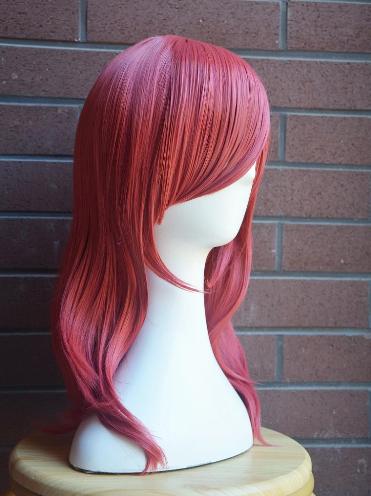 Милое японское аниме! Косплей парик Maki Nishikino Длинные Волнистые Розовые