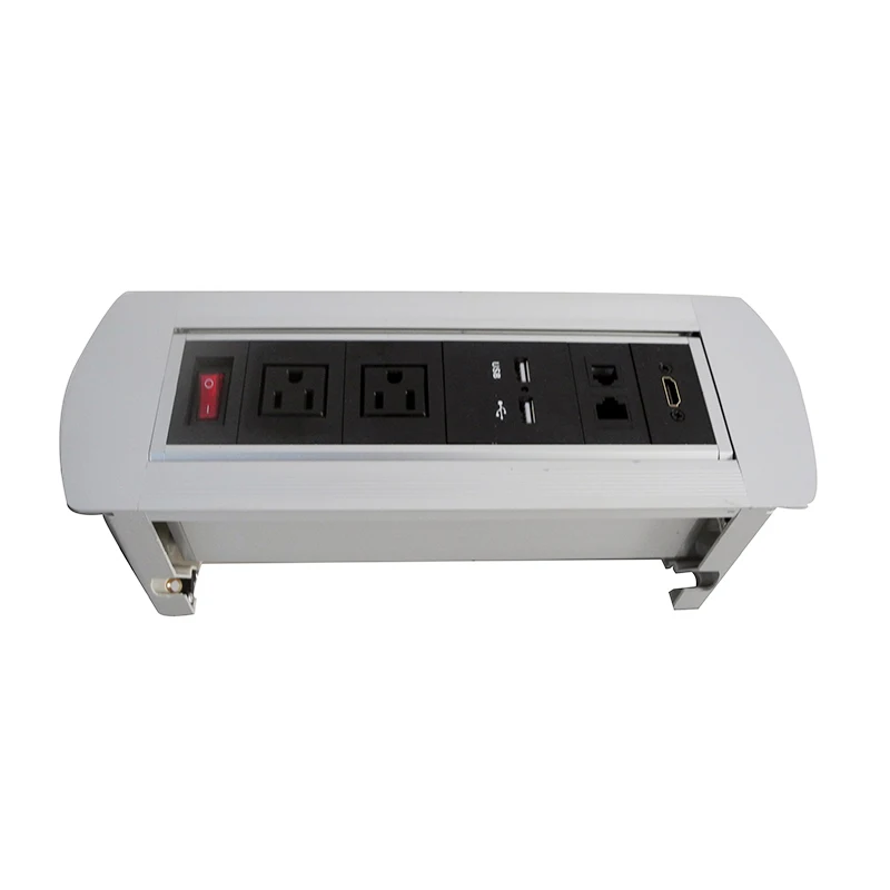 Серебряная новая ручная переворачивающаяся настольная розетка для