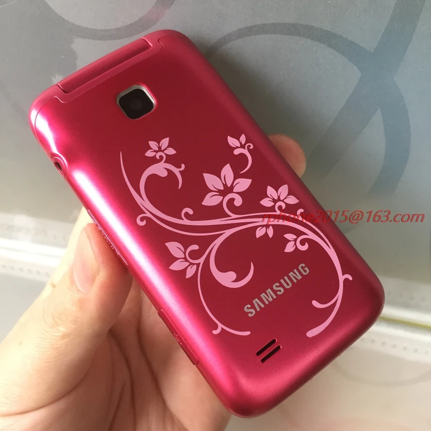 Отремонтированный разблокированный SAMSUNG C3520 мобильный телефон Цветочная версия английская клавиатура и один год гарантии
