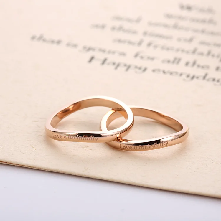 Обручальное кольцо KNOCK для женщин простой брелок цвета розового золота с