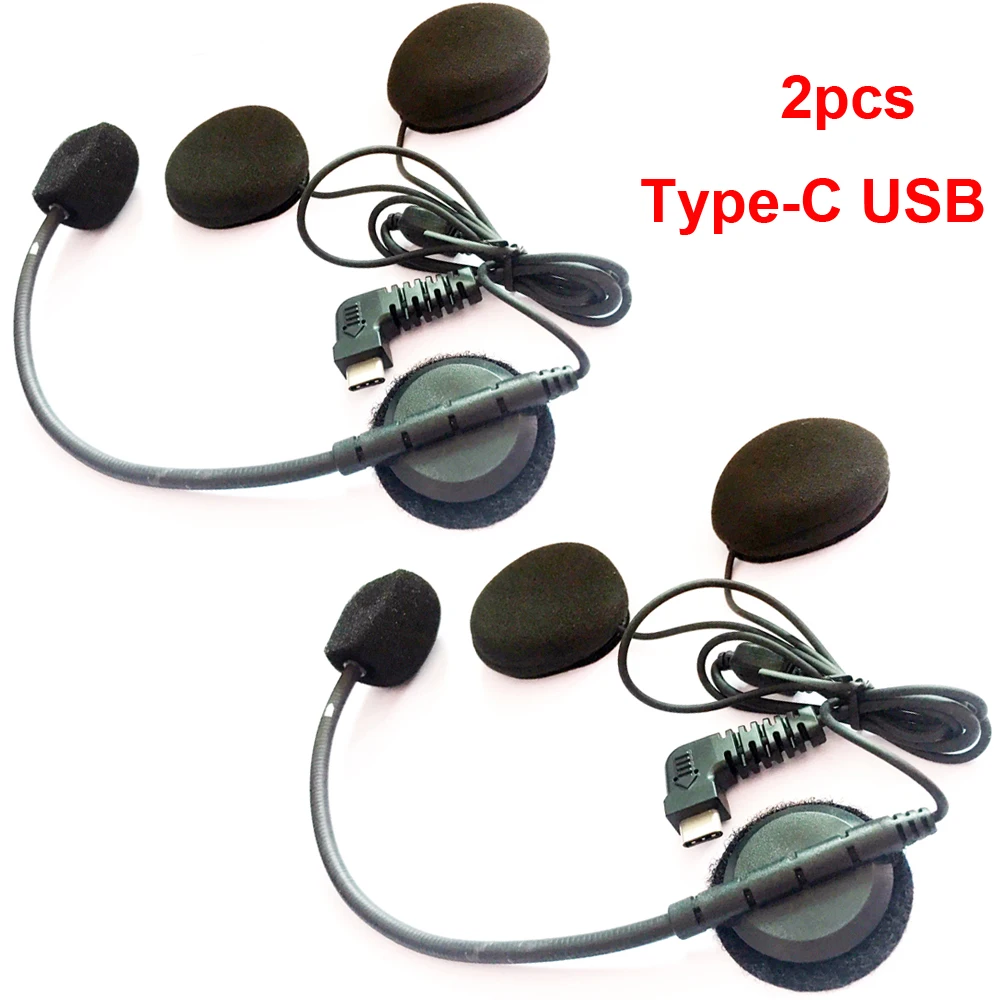 Новинка 2 шт тип-c USB динамик микрофон динамик для BT-S2 BT-S3 мотоцикл Bluetooth домофон для открытого шлема
