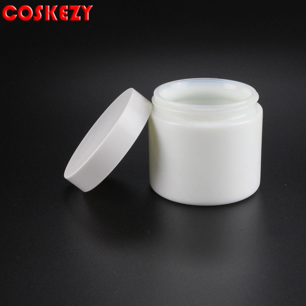 100 г белая стеклянная банка для крема с черно пластиковая крышка грамм