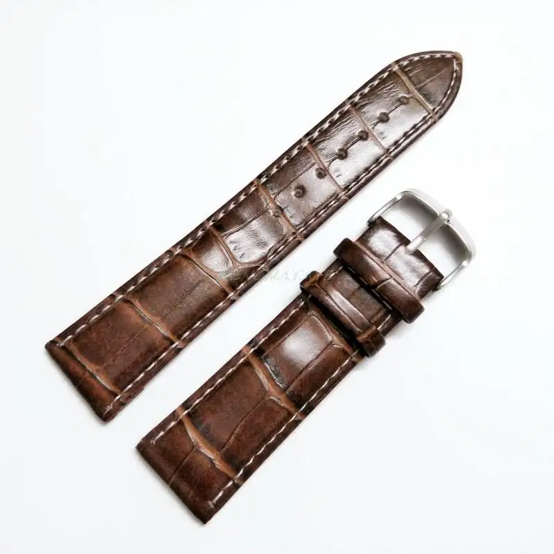 Ремешок из полированной нержавеющей стали для часов 22 мм коричневый натуральной