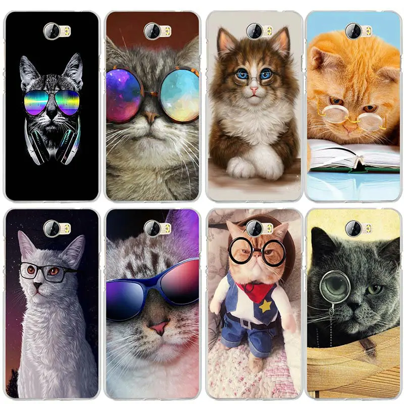 Забавные очки в виде кота Классные мягкие силиконовые для Huawei P8 P9 P10 P20 P30 Mate 10 Lite Pro