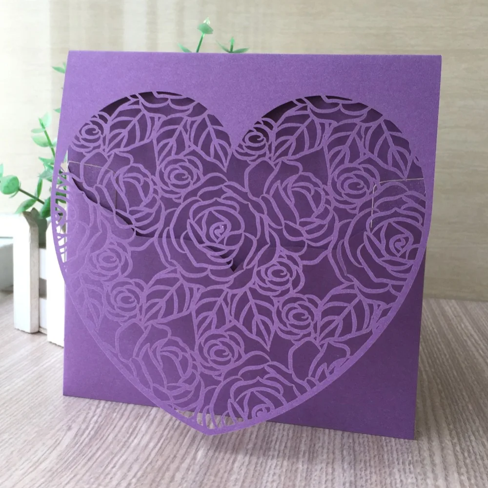20pcs/lot New Arrival Laser Cut Heart Design Wedding Party Card Invitations Birthday Banquet Supplies | Дом и сад