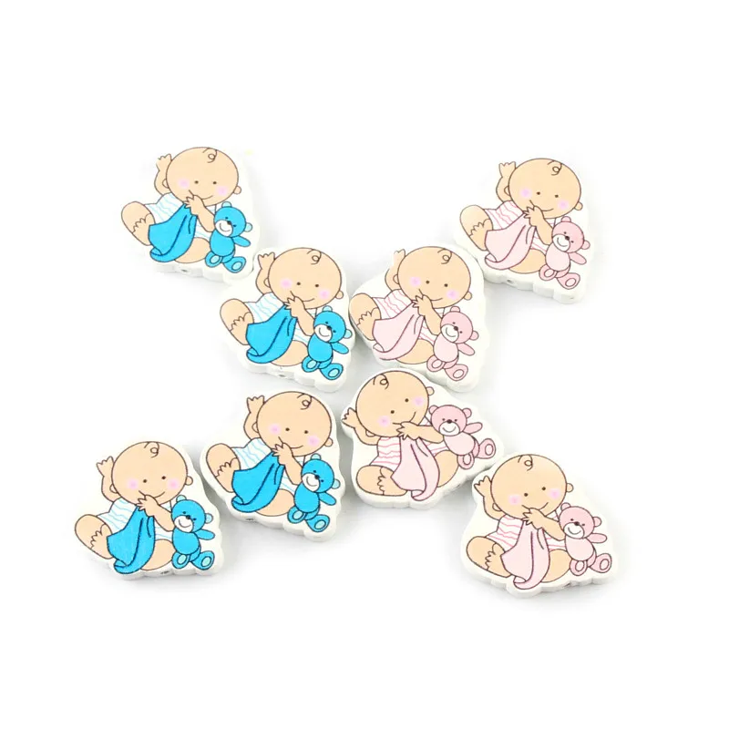 Бусины из белого дерева для самостоятельной сборки 20 шт. 35x33 мм милые детские