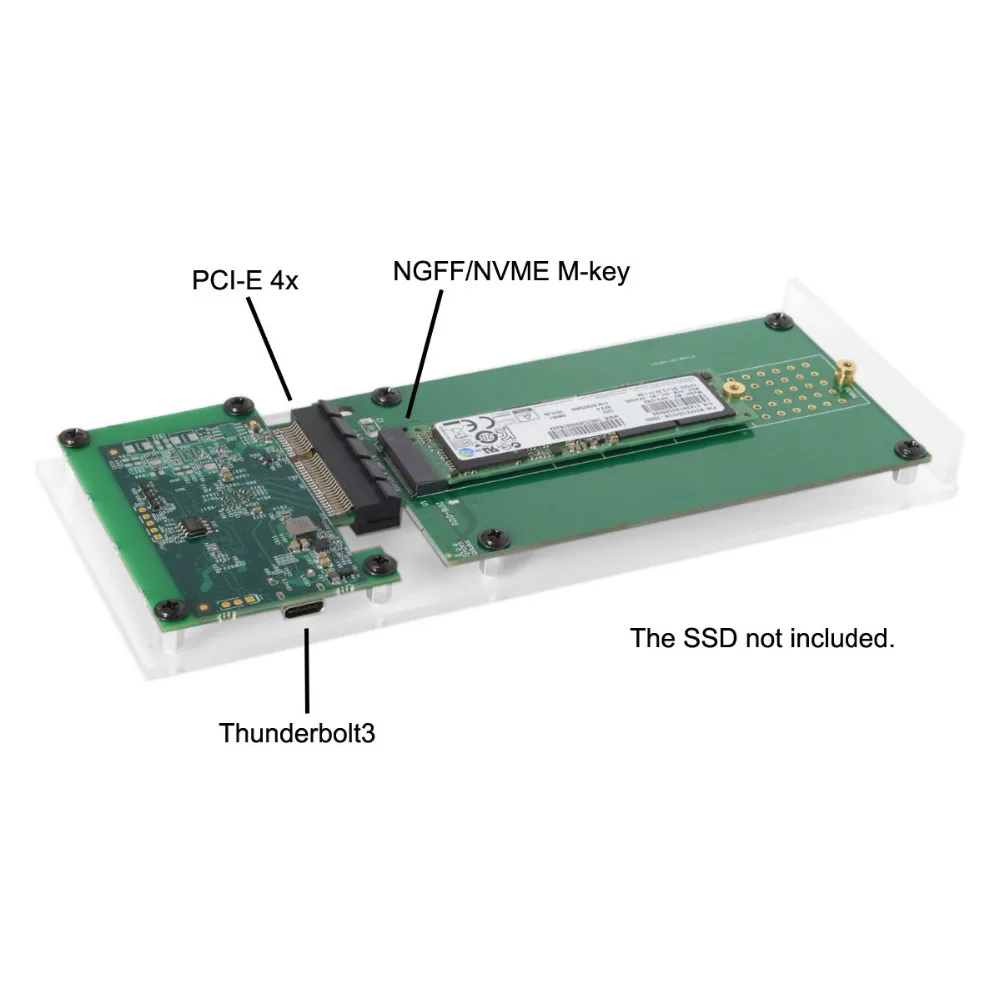 Thunderbolt 3 для PCI Express PCI-E для NGFF M-key NVME AHCI SSD чехол-картридж