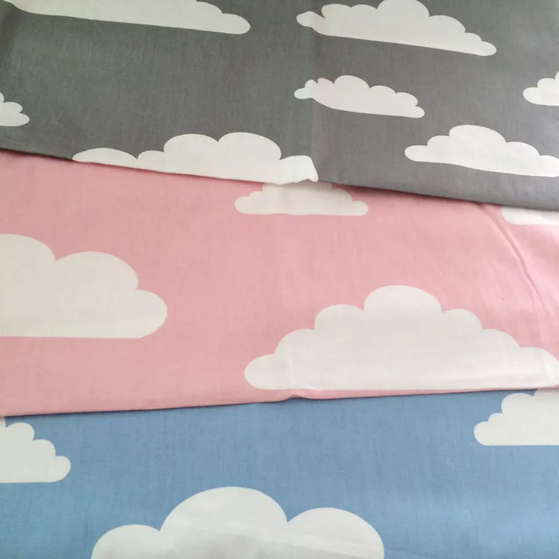 160 см * 50 синий/серый/розовый северные ветра большой облака printedcotton ткань для DIY