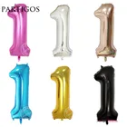 Шары воздушные в виде цифр, золотистые, серебристые, розовые, гелиевый воздушный шар покрытый фольгой, 40 дюймов