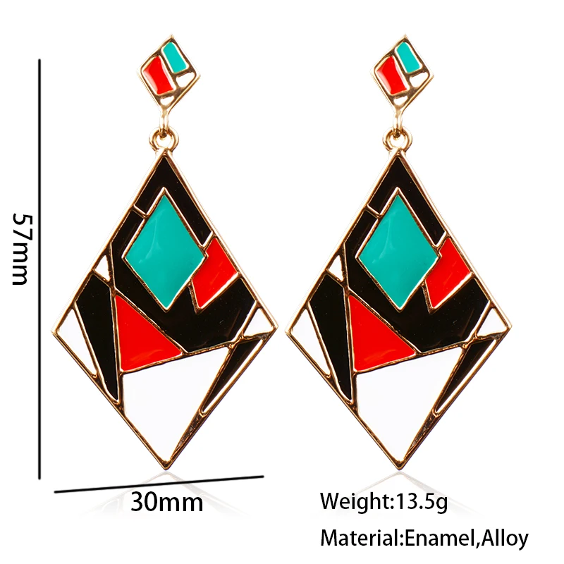 Женские длинные серьги Meyfflin золотистые эмалированные серьги-подвески в стиле