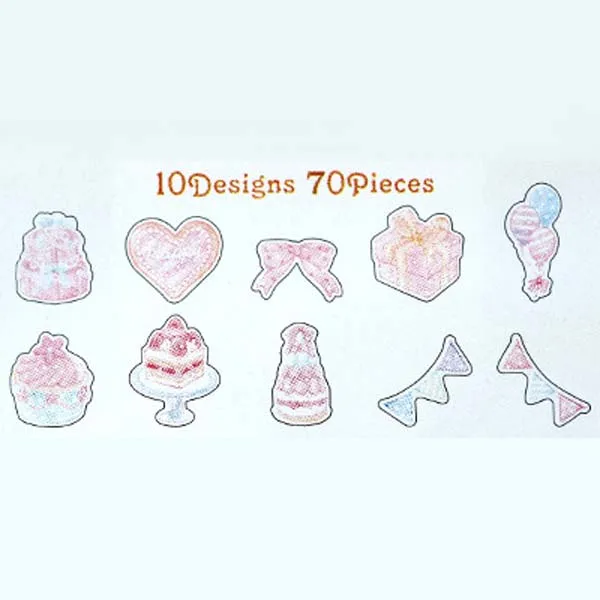 7 70 шт./лот, милые нарисованные наклейки, акварельная бумага, медузы, наклейки для детей, сделай сам, чашка, книга, фотоальбом, декоративные c2570 - Цвет: 7