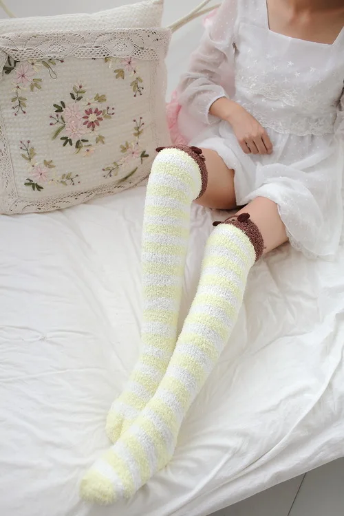 Гольфы в японском стиле Mori Girl с изображением животных милые полосатые гольфы Kawaii удобные Гольфы компрессионные зимние теплые носки