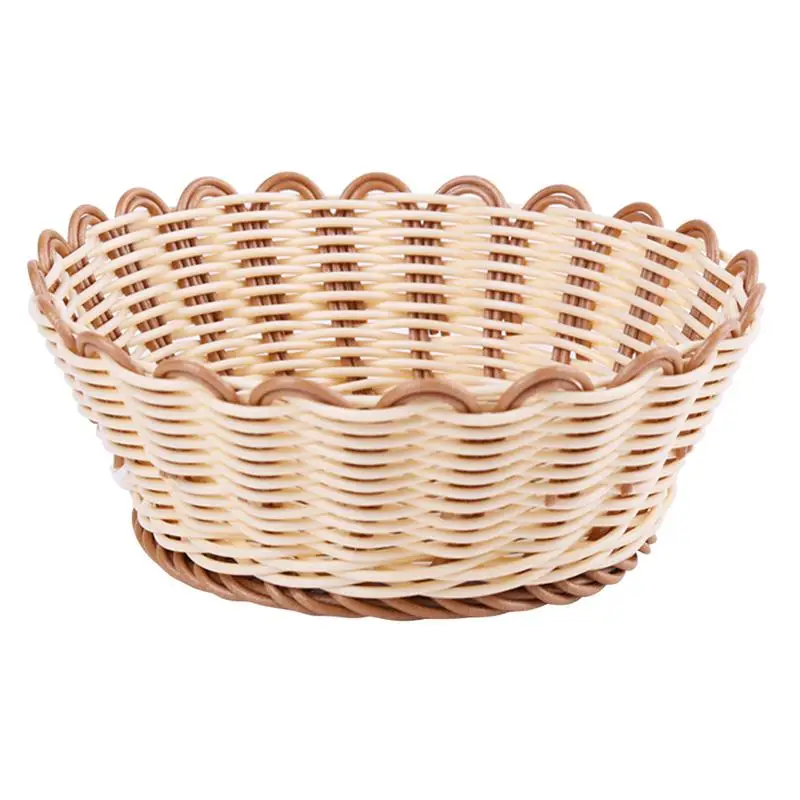 1 шт. корзина для фруктов пластиковая прочная большая имитирующая ротанг