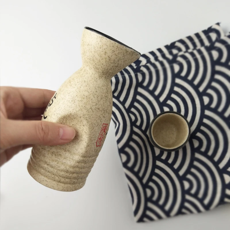 5 шт. японский стиль керамический набор для вина креативные брезентовые колбы