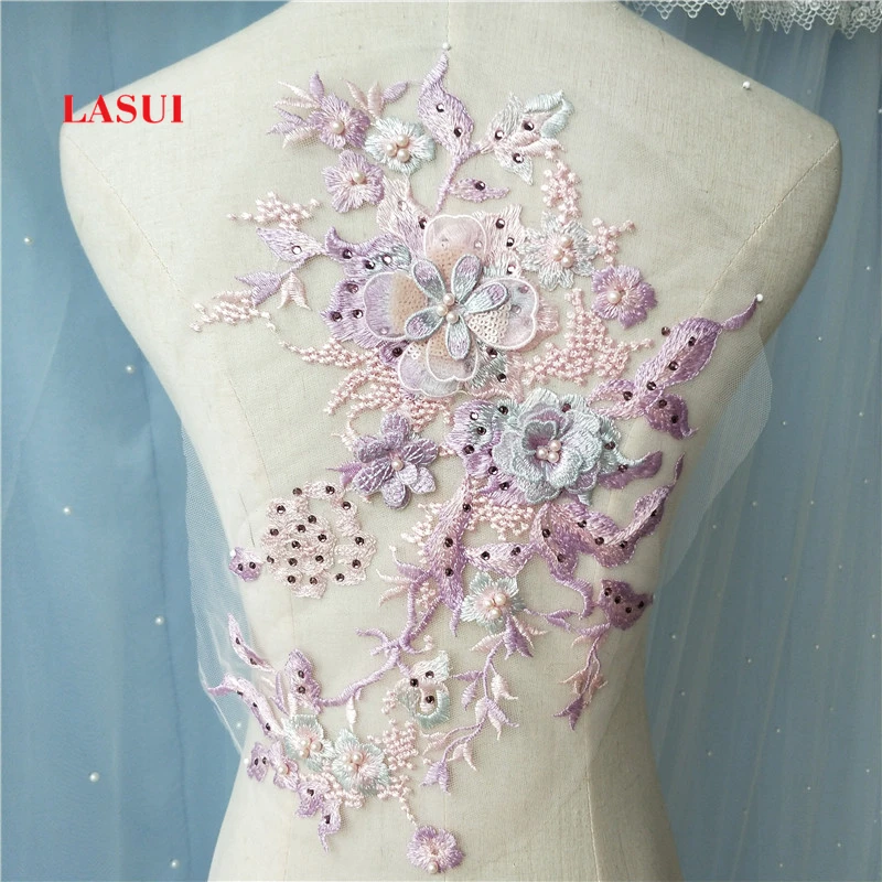 LASUI 35 см * 28 Красивые Изящные 3D Блестки из бисера паста алмазная Кружевная