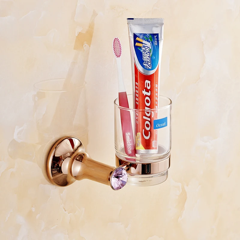 Новые современные аксессуары розовое золото зубная щетка стакан и подстаканник