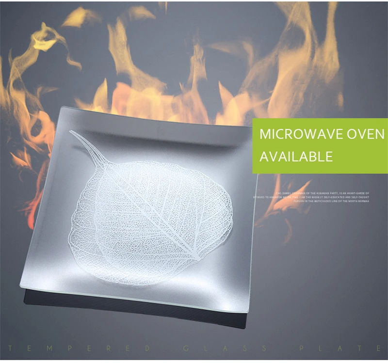 Закаленное стекло стейк фрукты тарелка Microwavable стекло десерт торт блюдо в стиле вестерн Ресторан Еда поднос бытовой для завтрака