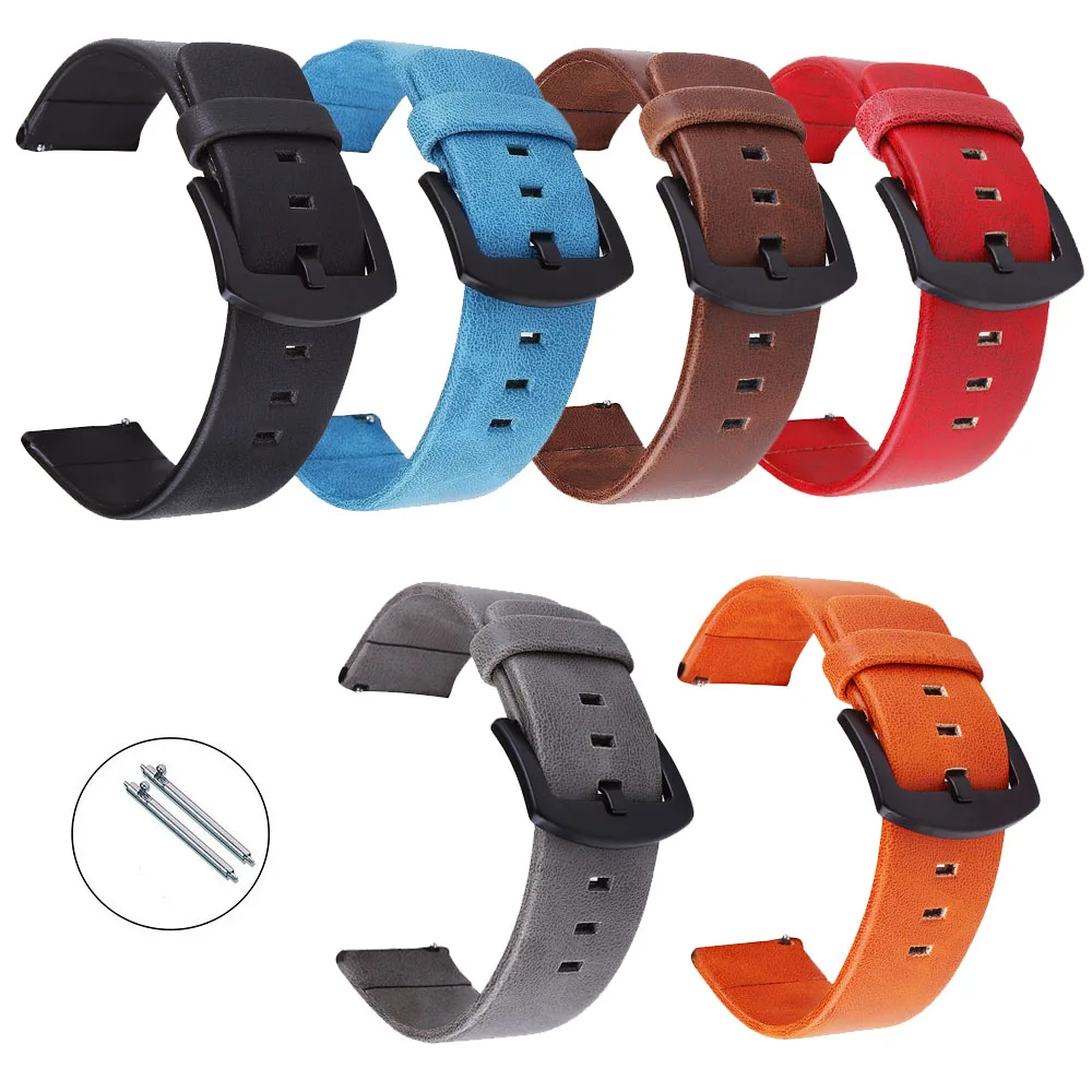 

Women Men Watch Band Bracelet 18mm 20mm 22mm 24mm Black Brown Red Watch Strap Retro Vintage Genuine PU Leather Wrist Strap Belt