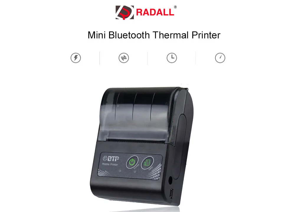 RD-M58 Bluetooth беспроводной термопринтер 58 мм ручной портативный принтер с карманным размером для ресторана Поддержка Android IOS