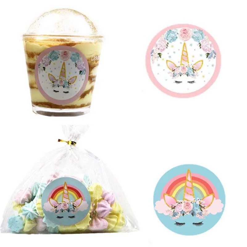 100 шт единорог мультфильм свадебные наклейки в виде конфет Свадьба годовщина