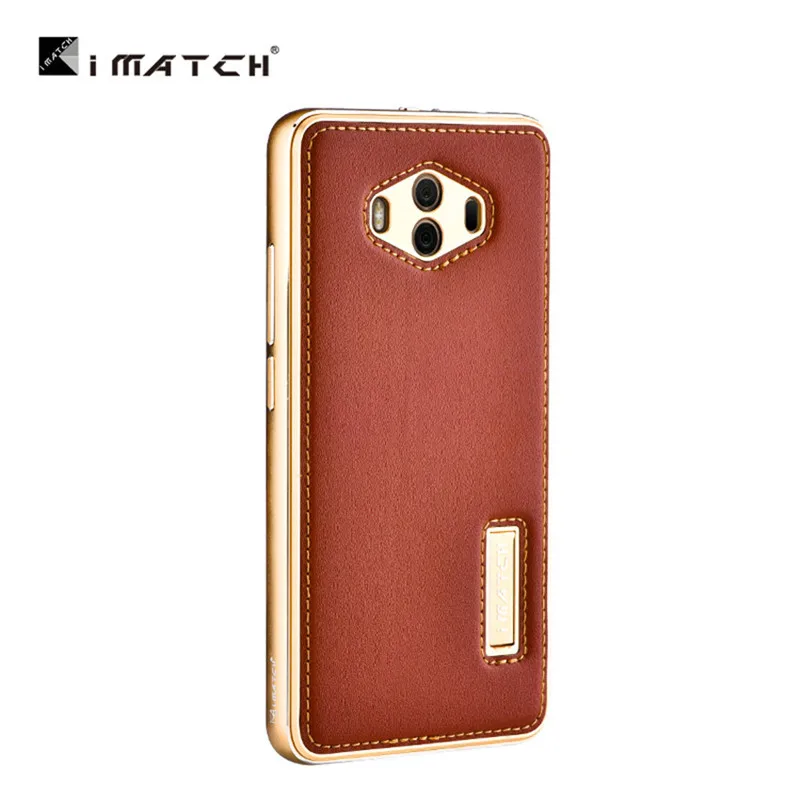 

Original Case For Huawei Mate 10/ Pro Luxury Genuine Leather Case & Aluminum Metal Bumper Back Cover For Huawei Mate 10 Pro Bags
