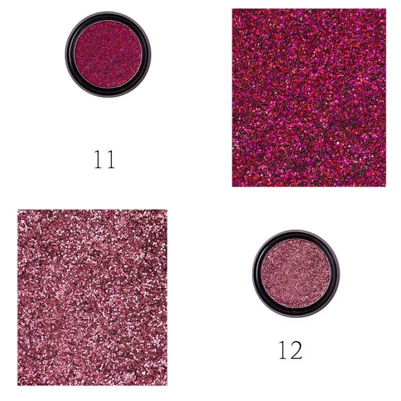 Manooby Sequins Eyeshadow 6Colors Single Palette Illuminator Makeup Metal Eye Shadow Pigment Cosmetics
