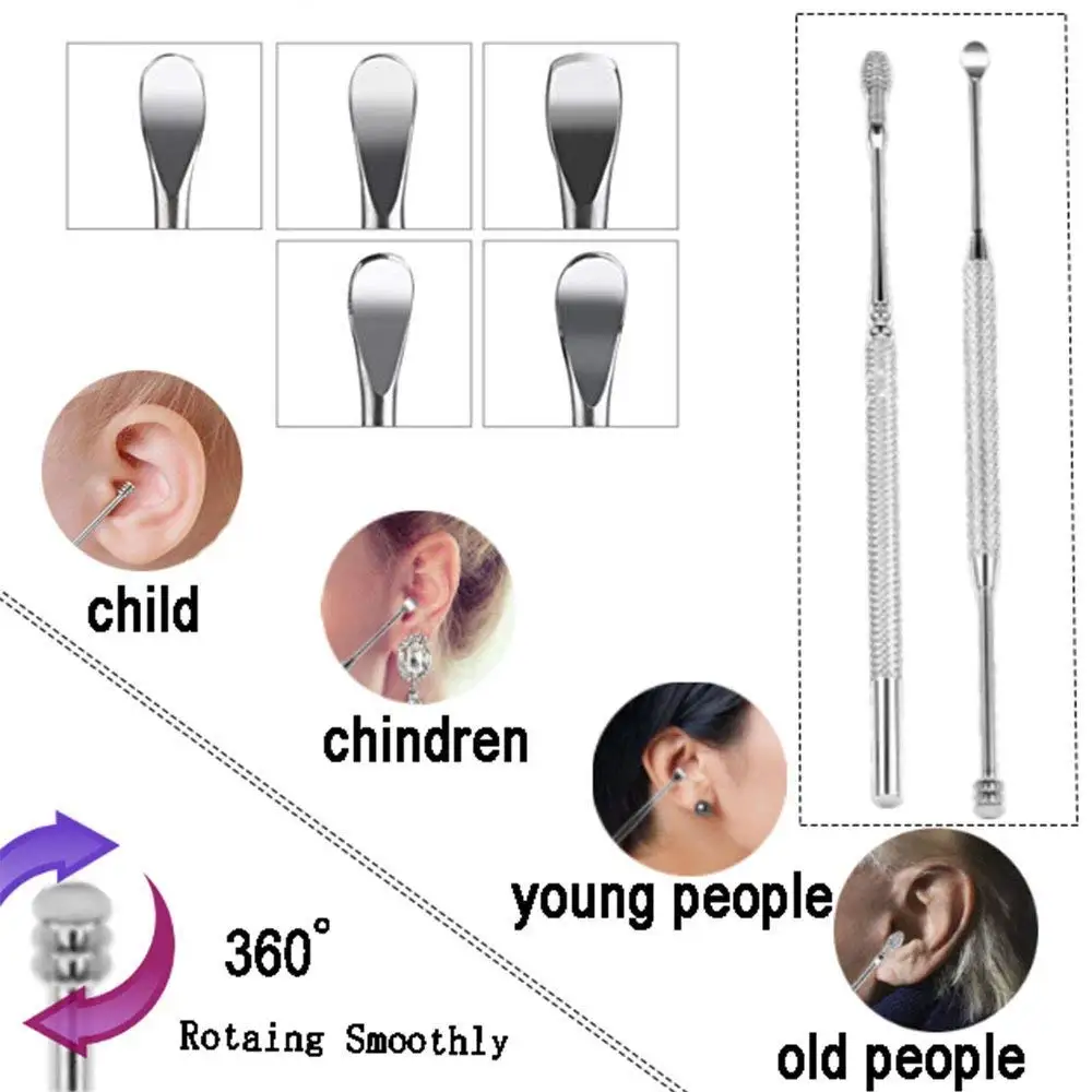 8 шт./компл. очиститель для ушей из нержавеющей стали удаления воска|Уход за ушами|