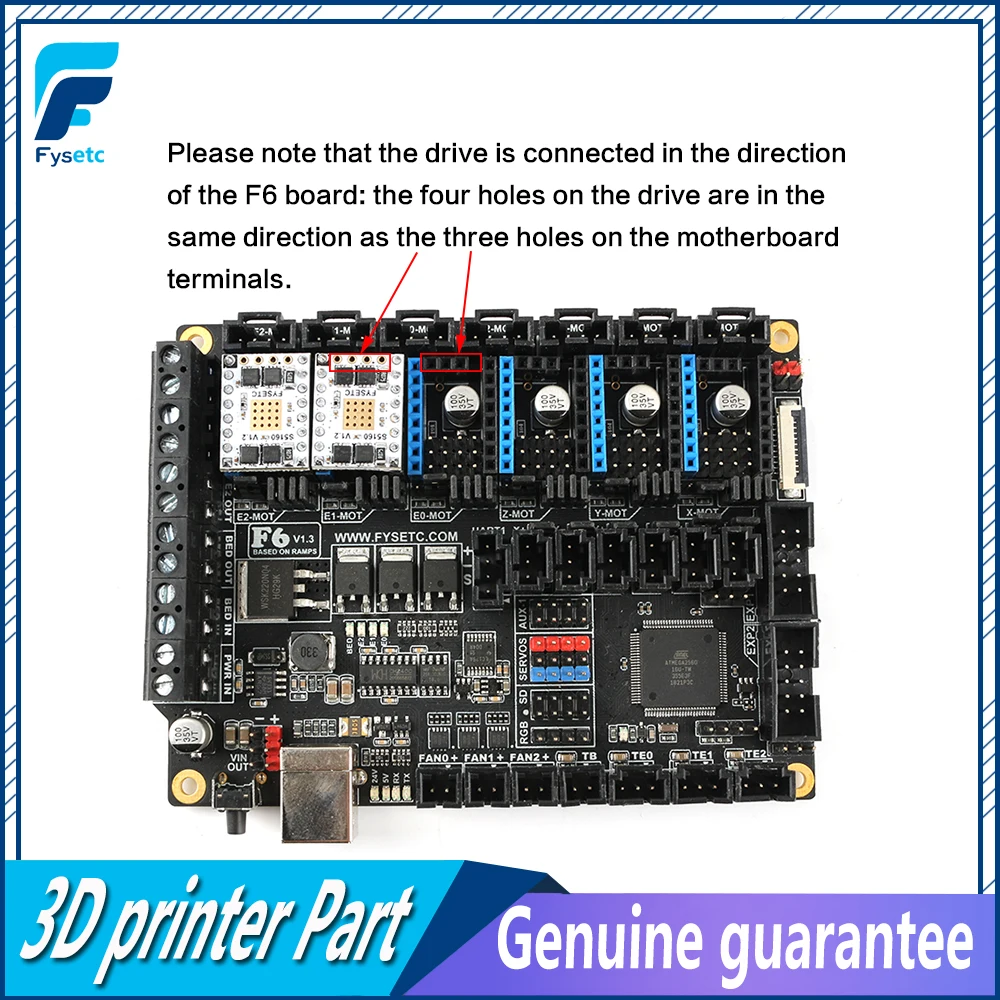 FYSETC F6 V1.3 плата все в одном электронное решение материнская + 6 шт. TMC5160 V1.2 SPI Высокая