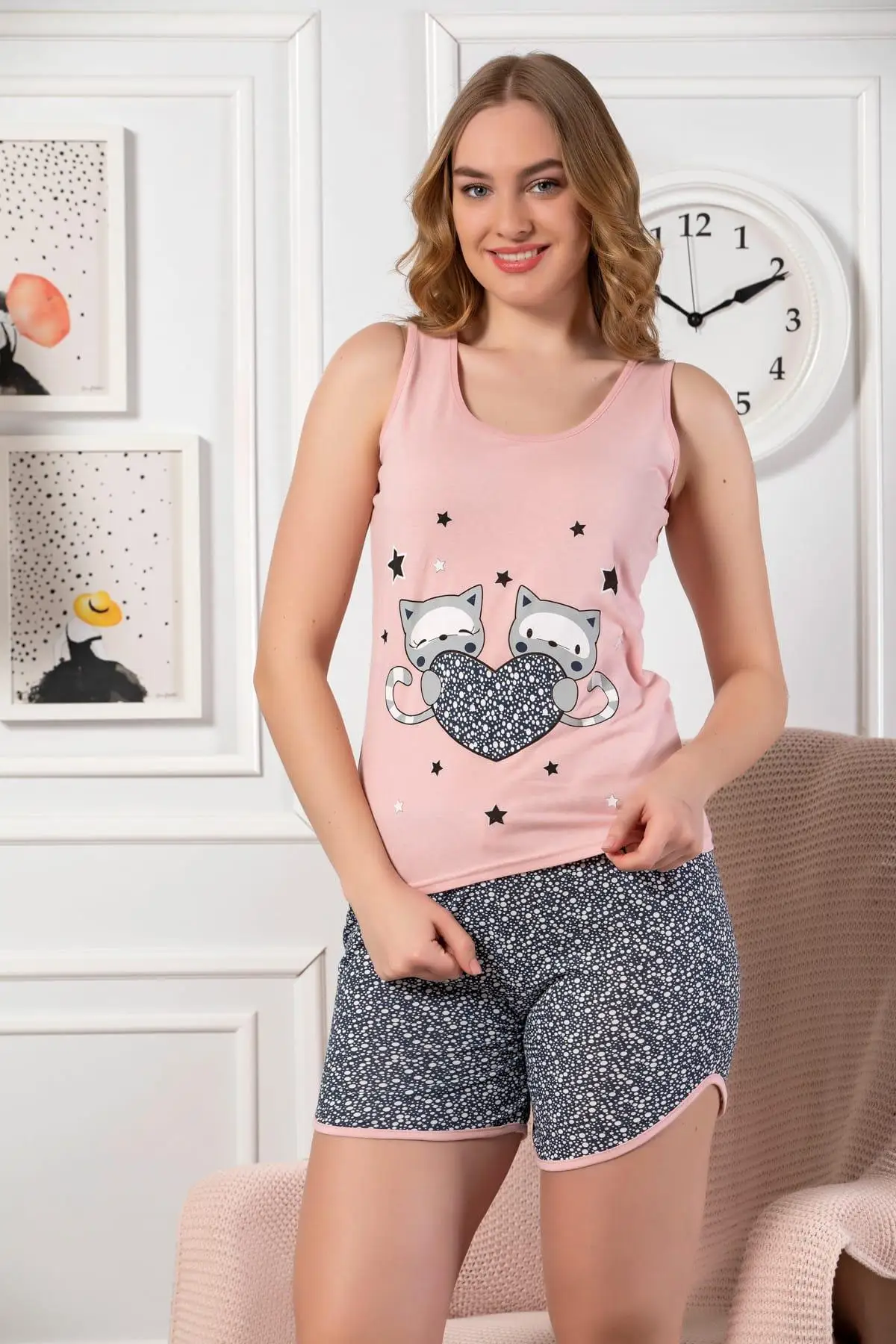 Клубничный женский порошок лямки с печатным рисунком шорты костюм|Мужские