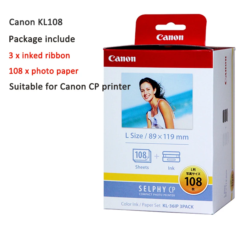 Фотобумага для Canon RP108 KP108in KL36 KC36ip CP1300 CP1200 чернильный картридж 3 дюймов 6 дюймов 5 дюймов фотобумага s - Цвет: KL108B