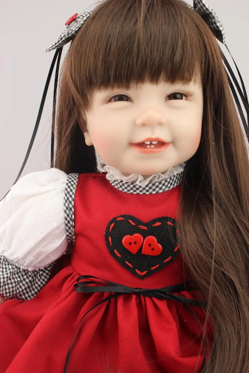 

22" fashion princess girl doll reborn high quality cloth body silicone vinyl dolls for kids gift bebe alive reborn bonecas