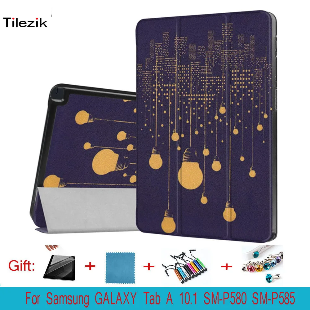 Откидная Крышка планшета кожаный чехол для Samsung Galaxy Tab A A6 10.1 P580 p585 S Pen защитный В