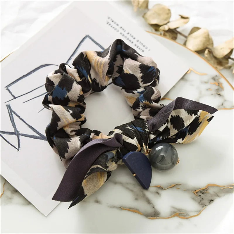 

New Women Leopard Print Rubber Bands Ponytail Accessories Girls Hair Ring Headwear Elastic Hair Rope Female Scrunchie