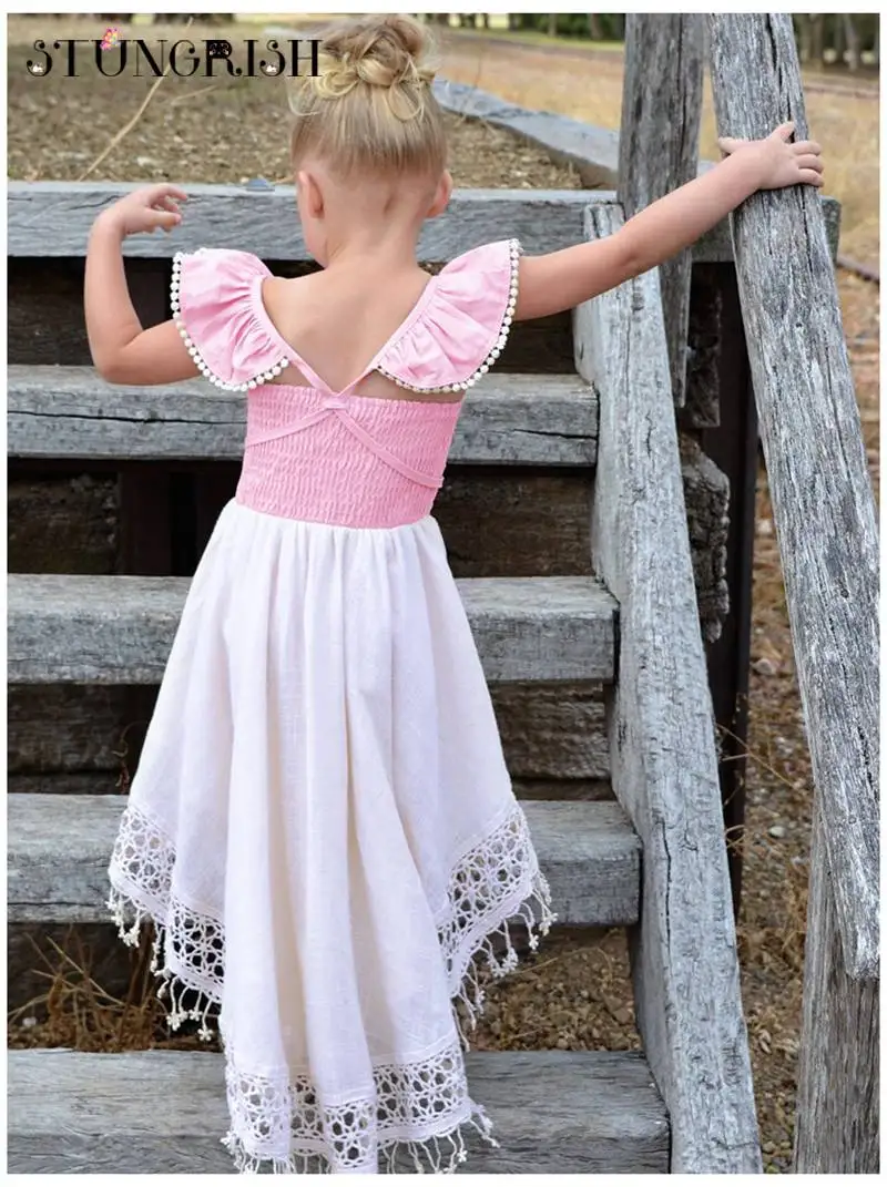 Летнее платье для девочек уникальный дизайн элегантная стильная одежда детское