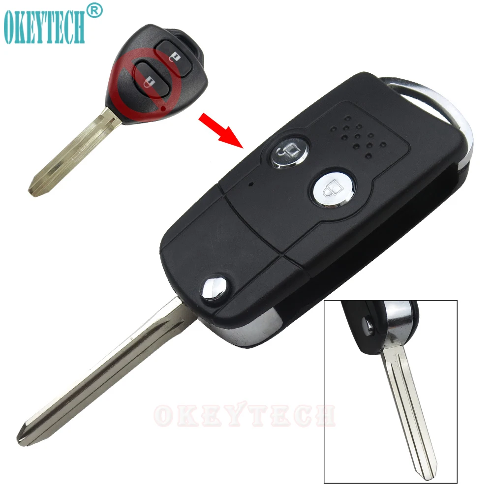 Чехол для Toyota Corolla Yaris Hilux Двухкнопочный складной|case for|case casecase for car key |