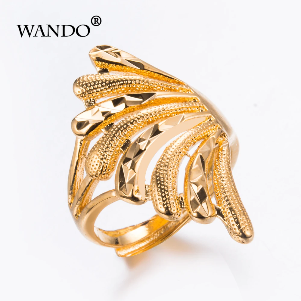 Wando желтого золота Цвет Jewelry Кольцо уникальный дизайн Винтаж вечерние свадебные