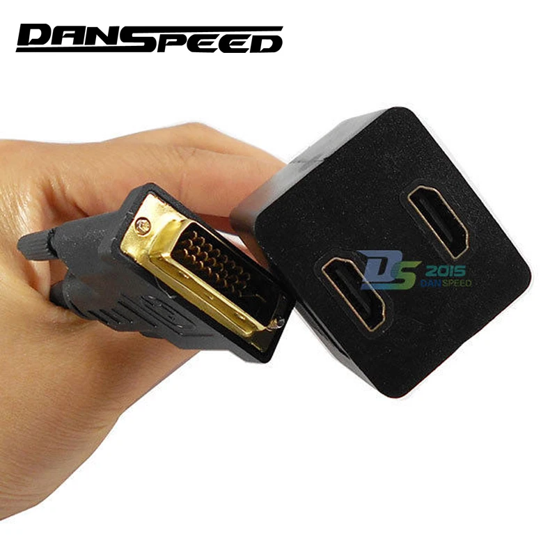 Danspeed DVI D (24 + 1) Male to 2 HDMI Женский цифровой дисплей сплиттер кабель адаптер Длина 30