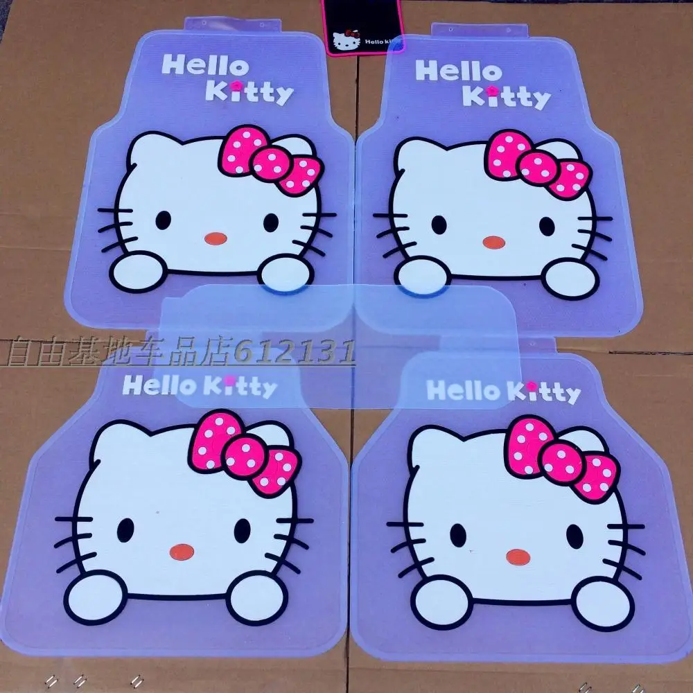 girls' women's fashion cute cartoon hello kitty latex universal car floor mats for all model | Автомобили и мотоциклы