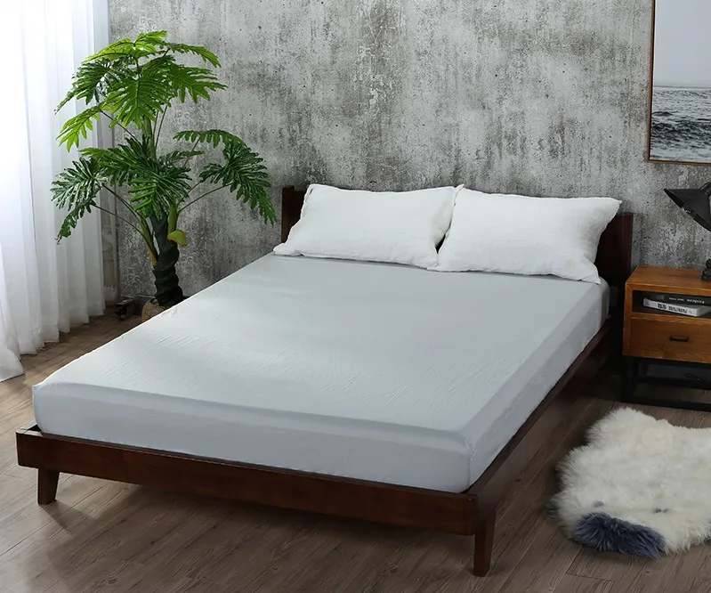 Light gray 1 шт. полиэстер цельная простыня наматрасник с эластичной лентой простыня Прямая поставка - Цвет: Light gray