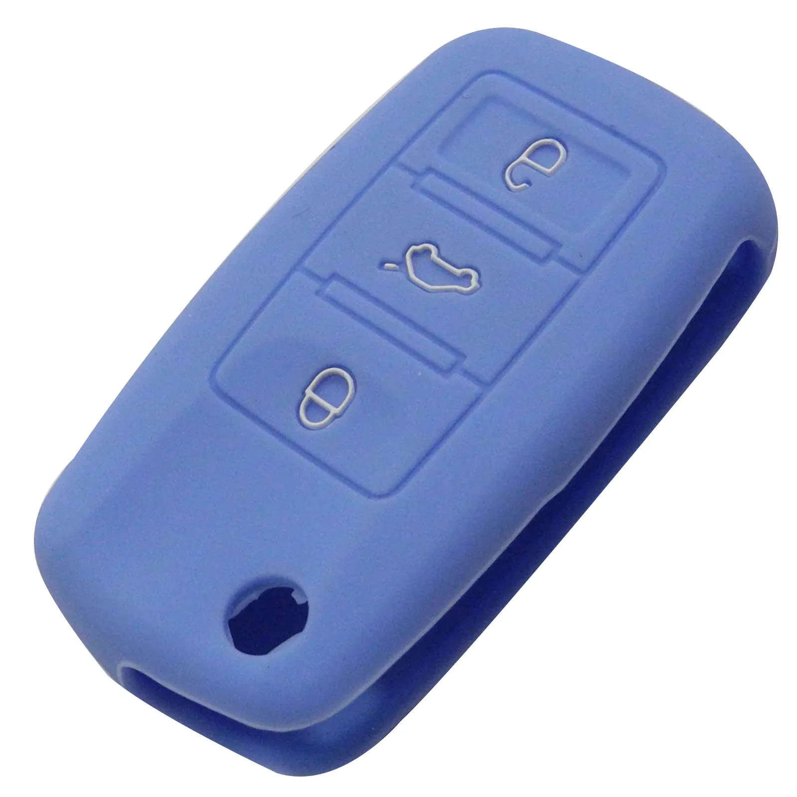 lightblue 3 кнопки силиконовый для ключа автомобиля чехол для VW Golf 4, 5, 6, 7, бора для Golf, Jetta, Polo MK4 MK6 Bora Passat B5 B6 превосходные тигуан жук - Цвет: lightblue
