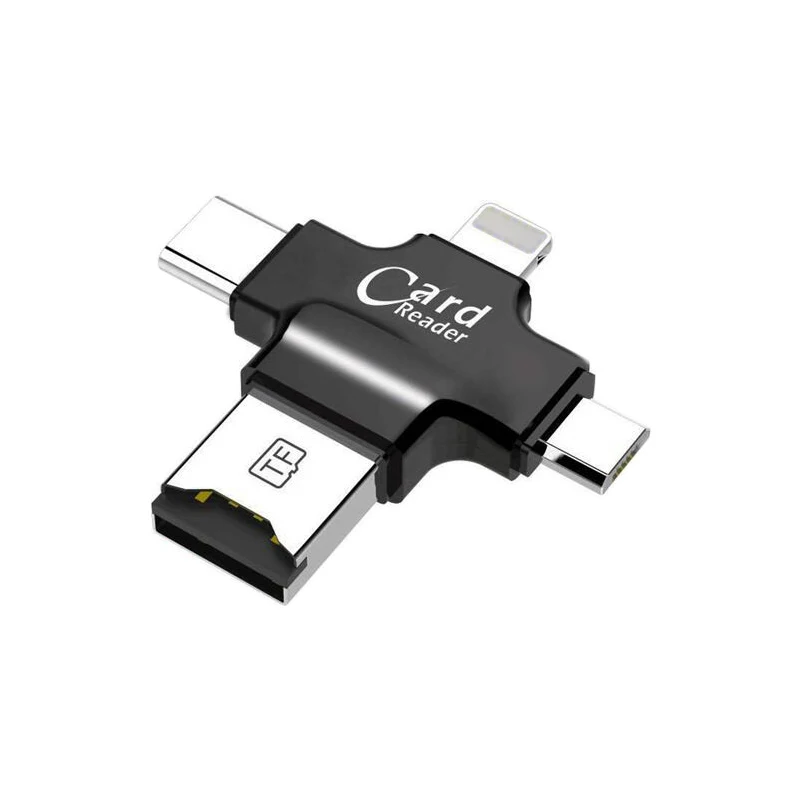 4 в 1 кардридер Type c/Lightning/Micro USB/USB 2 0 для Android iPad/iPhone 7 plus OTG|card reader micro sd|reader sdcard |
