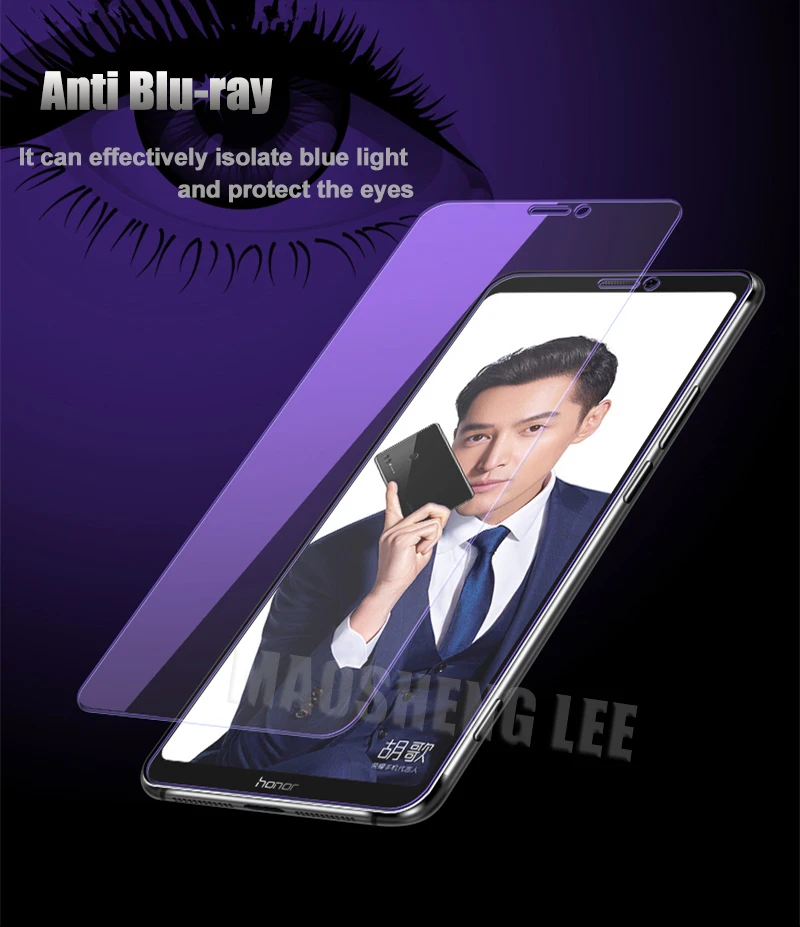 2 шт./лот закаленное стекло для Huawei Honor Note 10 8X Max Защитное экрана с защитой от Blu ray