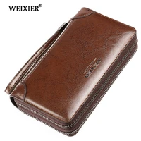 weixier new men clutch bags wallets leather men bags wallet leather long wallet with coin pocket men purse
