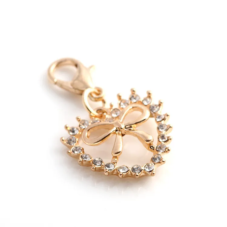 20 шт./лот бесплатная доставка подвески в виде банта с хрустальным сердцем и