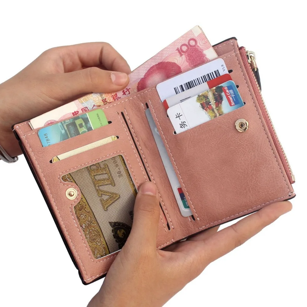 High quality matte PU leather Womens Wallets Purses female letter purse zipper coin wallet multifunction Ladies card holders 25# | Багаж и